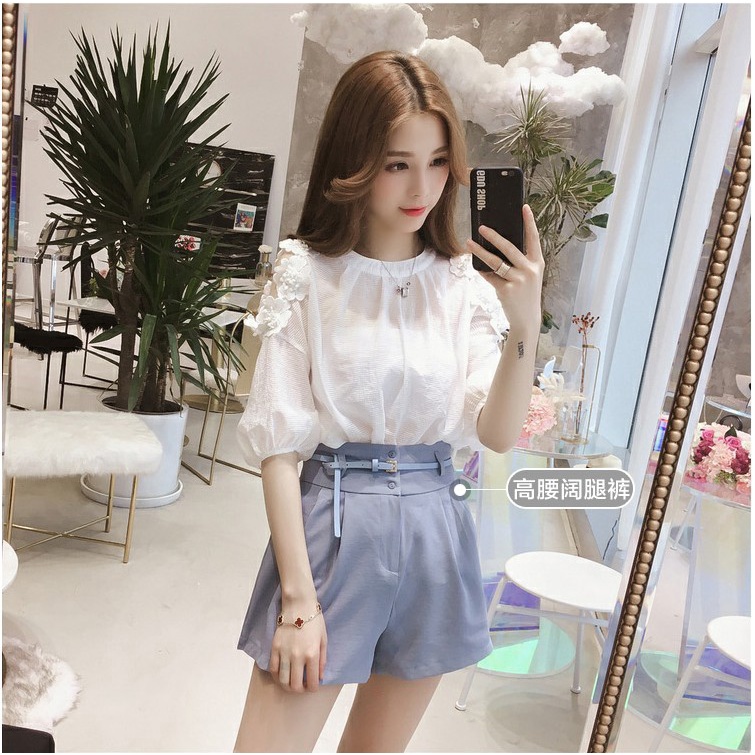 Áo kiểu nữ khoét vai, Áo xuyên thấu tay lỡ mỏng sexy phong cách Hàn Quốc