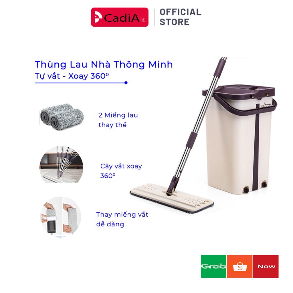 [Tặng 2 miếng lau] Bộ lau nhà tự vắt thông minh 360 độ Pulito tiện dụng, lau sạch mọi ngóc ngách trong nhà của bạn