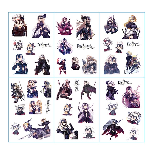 Sticker fatestaynight 30 cái ép lụa ảnh khác nhau,sticker fate grand order