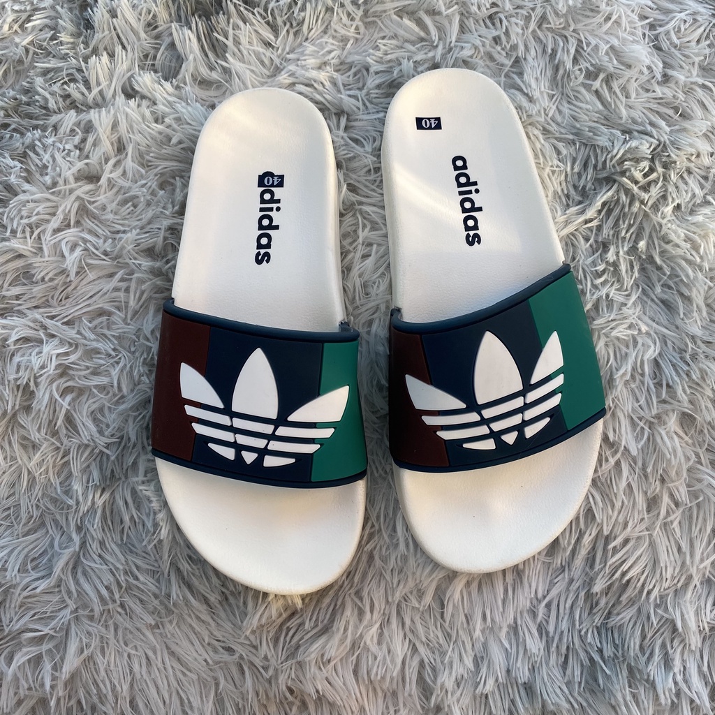 Dép quai ngang nam nữ ADIDAS 3 lá đế có chữ bản đẹp