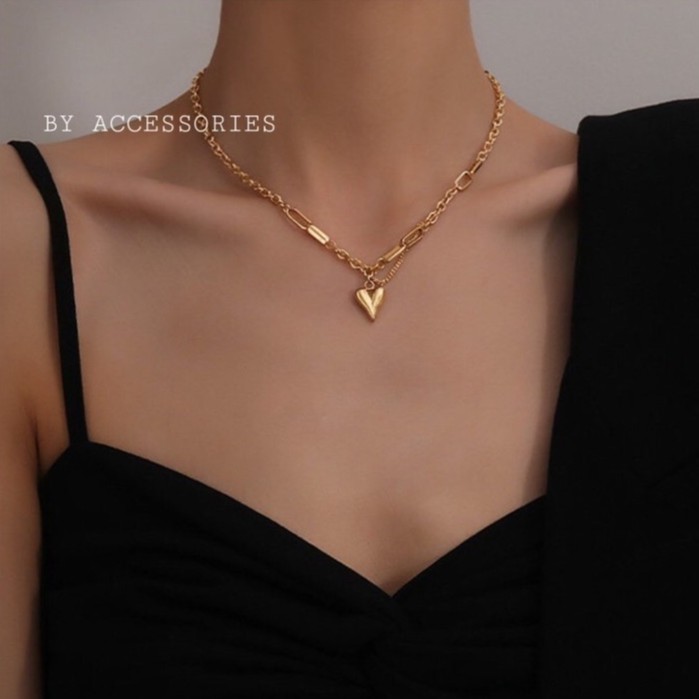 Dây chuyền titan trái tim Ellie heart không gỉ WN2128