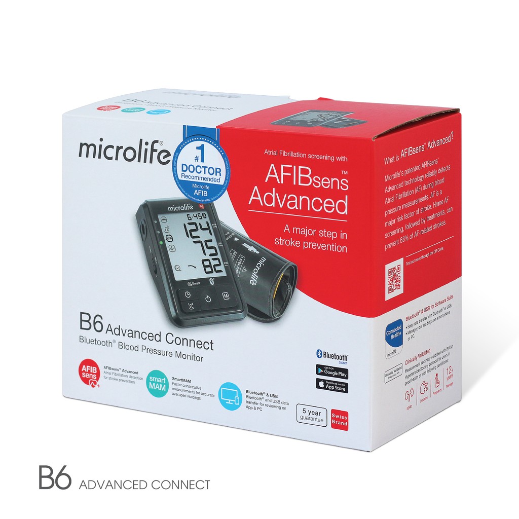 Máy Đo Huyết Áp Bắp Tay Microlife B6 ADVANCED CONNECT - BẢO HÀNG 5 NĂM