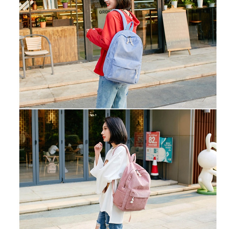 Ba Lô Vải Nhung Mềm Mại Phong Cách Học Sinh Cho Nữ