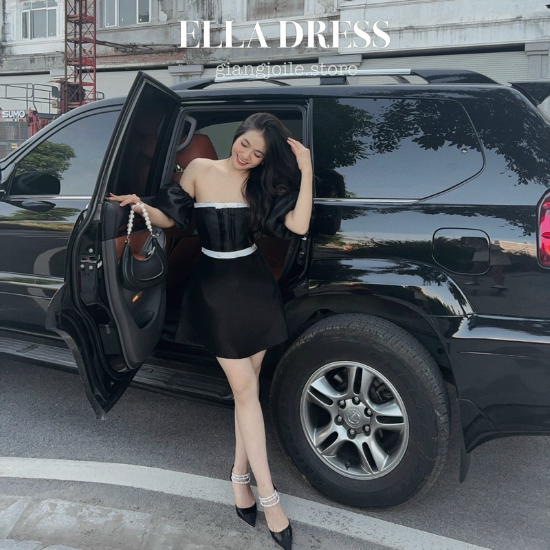 Đầm trễ vai tay bồng đính đá Ella Dress - Giangjoile.Store