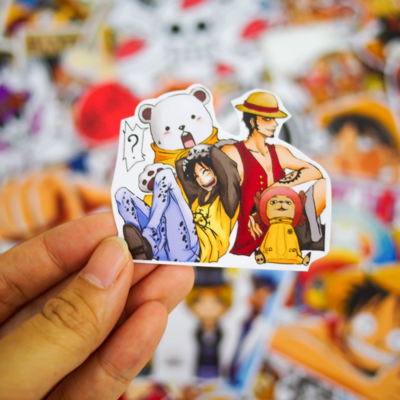 Set 100 Sticker hình dán đảo hải tặc One Piece | hàng thương hiệu