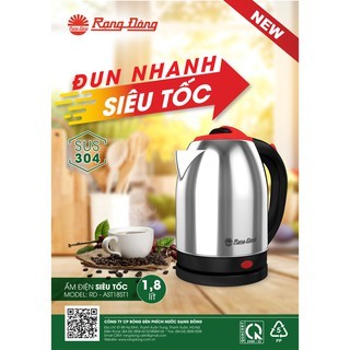 Ấm điện siêu tốc 1,8 lít Rạng Đông Inox 304 cao cấp RD-AST18ST1
