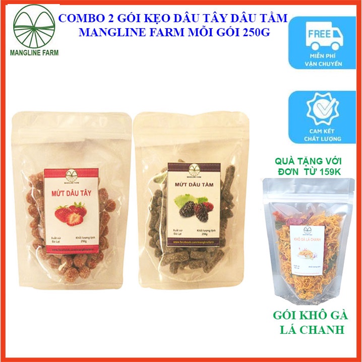 Bộ 2 gói mứt dâu tây dâu tằm Mangline Farm mỗi gói 250g chua ngọt ăn là ghiền đặc sản Đà Lạt