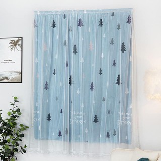 [1m x 1m5] Rèm 2 Lớp Trang Trí Cửa Sổ Hoạ Tiết Dễ Thương kèm miếng dán tường và dây buộc rèm [4060]