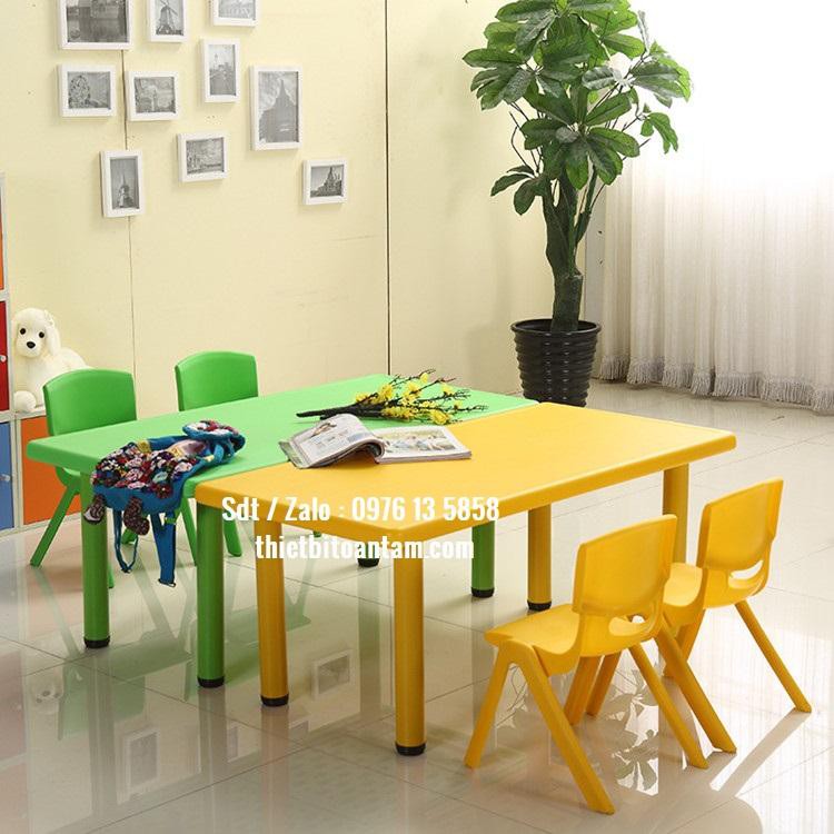 Bàn nhựa cho bé mầm non 6 chỗ ngồi giá rẻ nhất thị trường