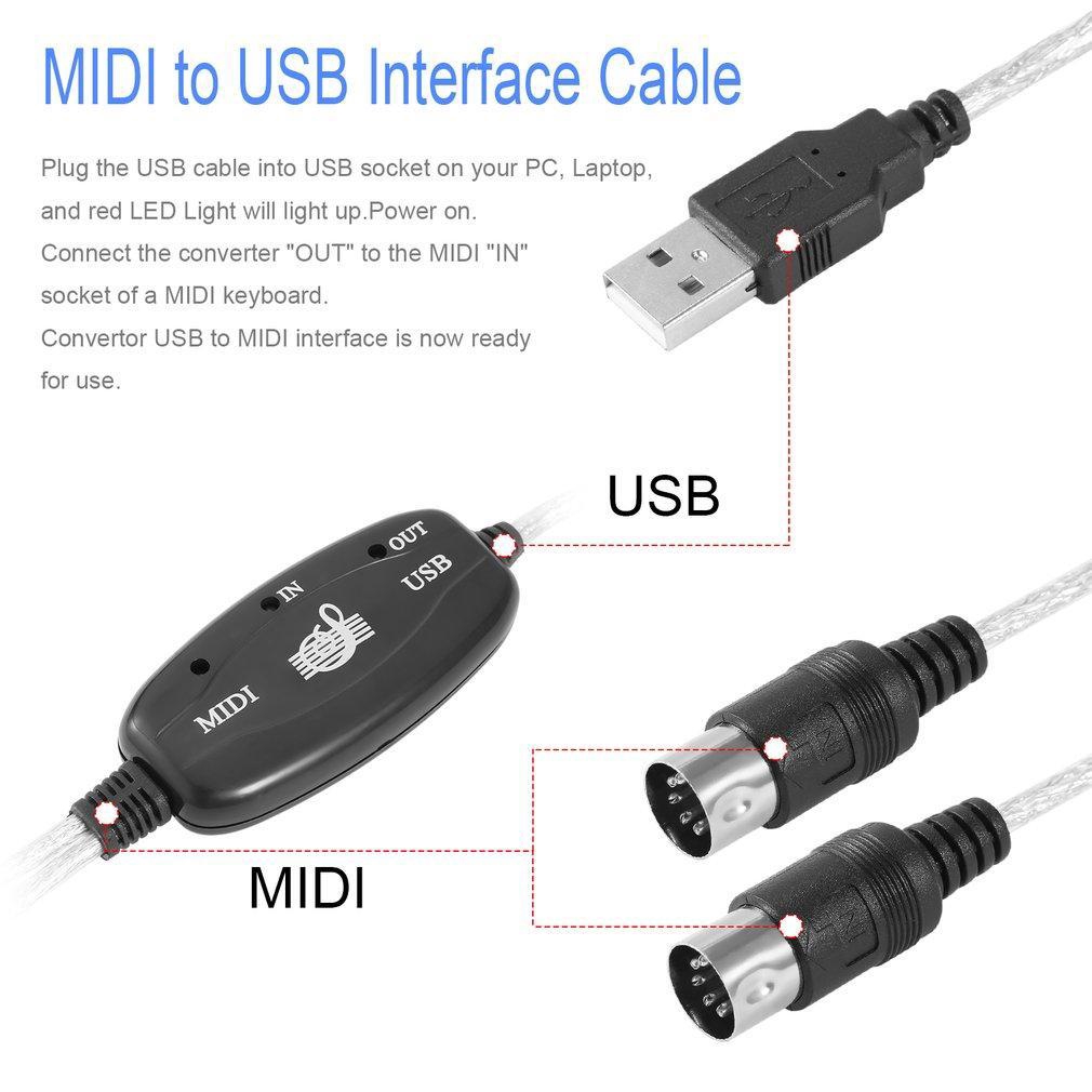 Dây cáp chuyển đổi cổng MIDI sang cổng giao diện USB tiện lợi dành cho máy tính | BigBuy360 - bigbuy360.vn