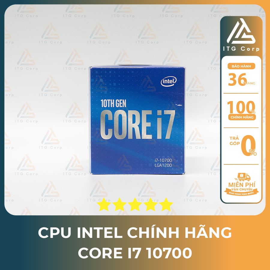 CPU Intel Core i7 10700 BOX NK Hiệu suất cao
