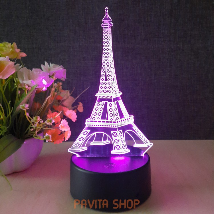 Đèn ngủ LED 3D Tháp Eiffel - Quà tặng sinh nhật độc đáo, ý nghĩa cho bạn gái, bạn trai - Đèn trang trí đẹp