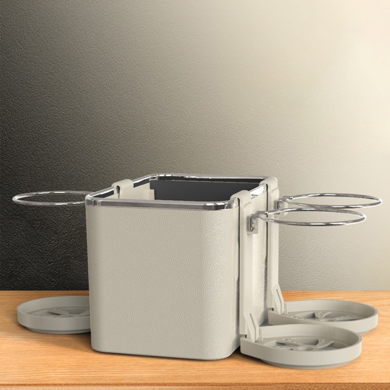 Hộp Đựng Khăn Giấy Gắn Sau Lưng Ghế Xe Hơi Kèm Giá Đỡ Cốc Tiện Dụng