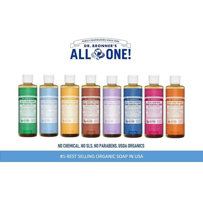 (Hàng Mới Về) Xà Phòng Dạng Lỏng Dr. Bronner 's Castile 237ml / 473ml Bpom Exp 2023