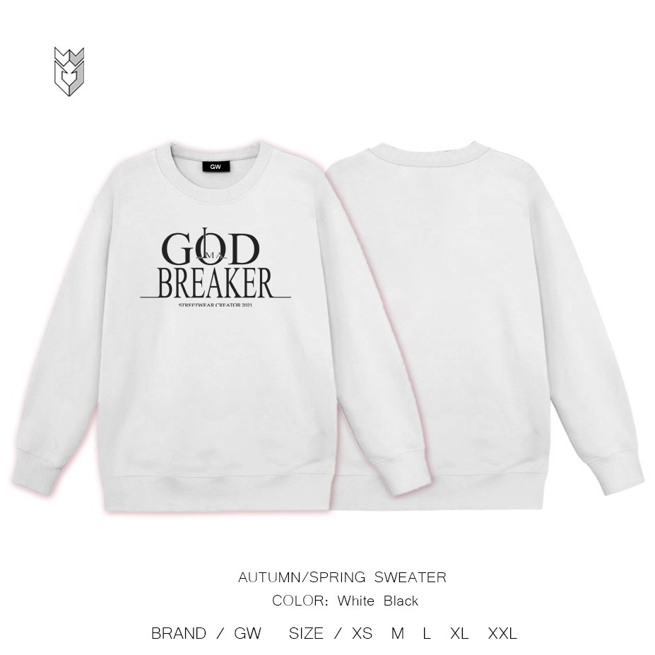 Áo nỉ Sweater Unisex God Breaker nam nữ dài tay form rộng - GW Shop | BigBuy360 - bigbuy360.vn