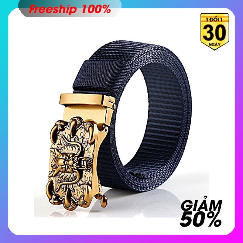 Thắt lưng nam vải dù phượt Mẫu TLN28 - Size 3,8 x 120 cm - khóa kim loại chỉnh dây tự động - kèm video sản phẩm.
