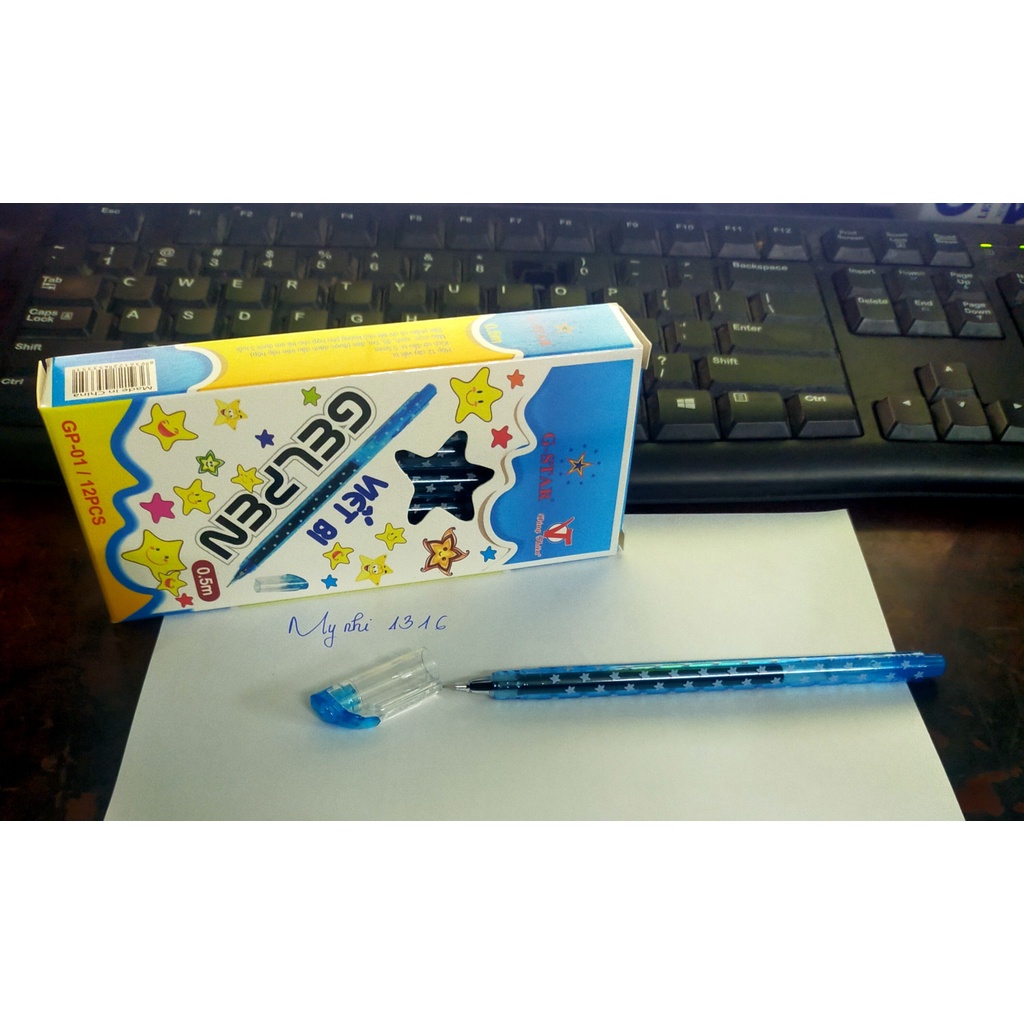 Hộp 12 cây viết gel xanh cho học sinh tiểu học Gstar GP-01