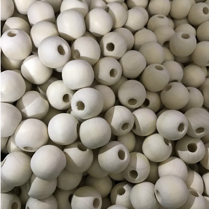 Hạt gỗ tròn, làm macrame, handmade, decor