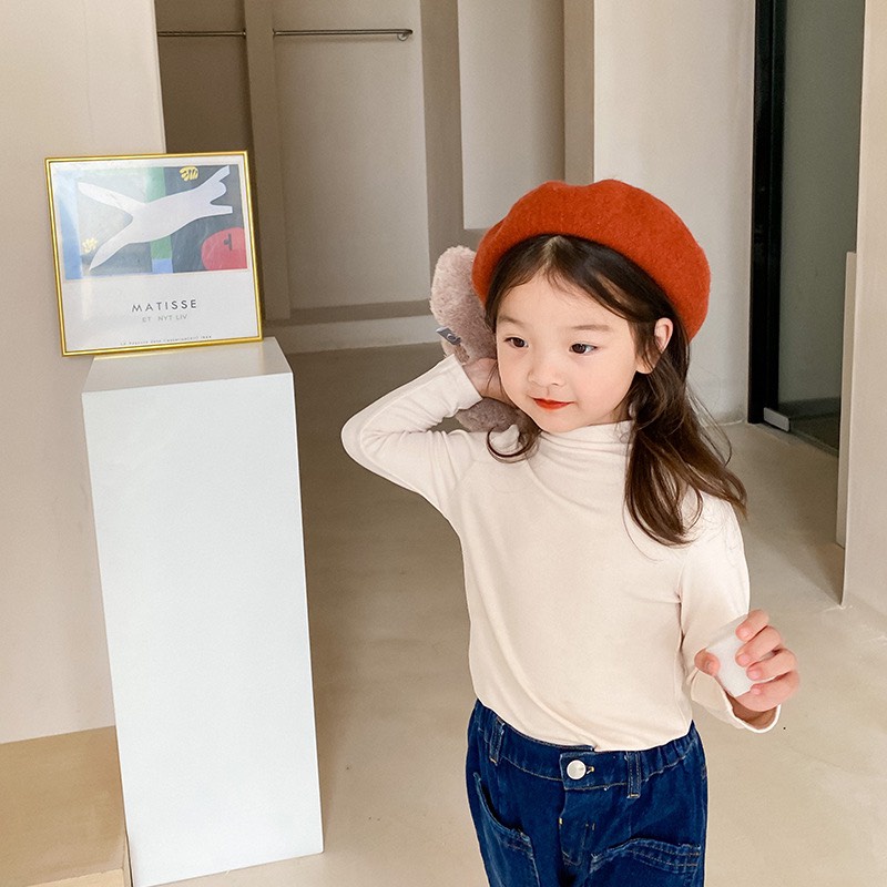 Áo thun mỏng cao cổ mặc mùa thu cho bé gái của Ambb Kids 1-7 tuổi (có clip, ảnh thật)