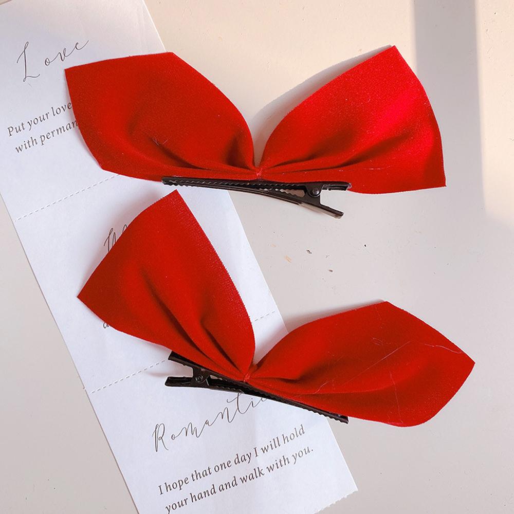 Kẹp tóc nơ bằng nhung nhiều màu đáng yêu thời trang cho nữ