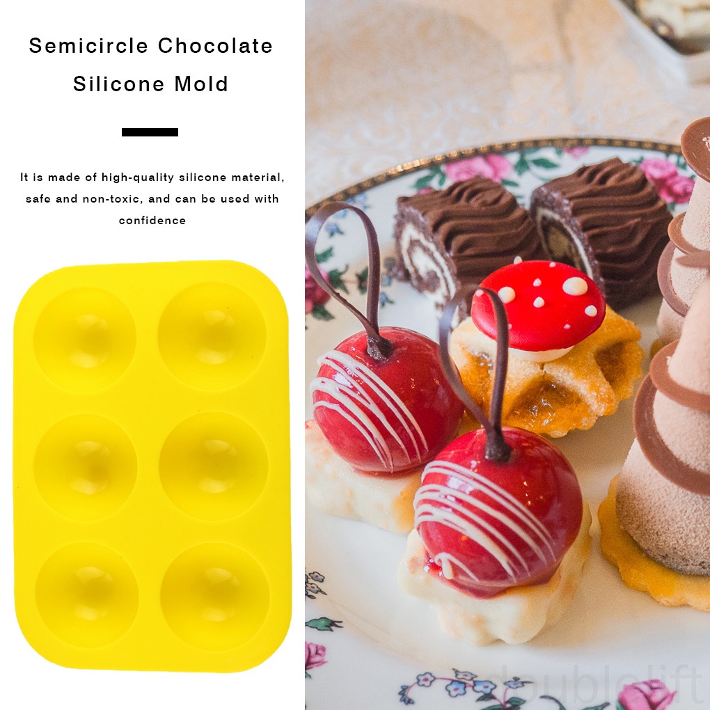 Khuôn Silicone Làm Bánh 6 Ngăn Hình Bán Nguyệt Chịu Nhiệt
