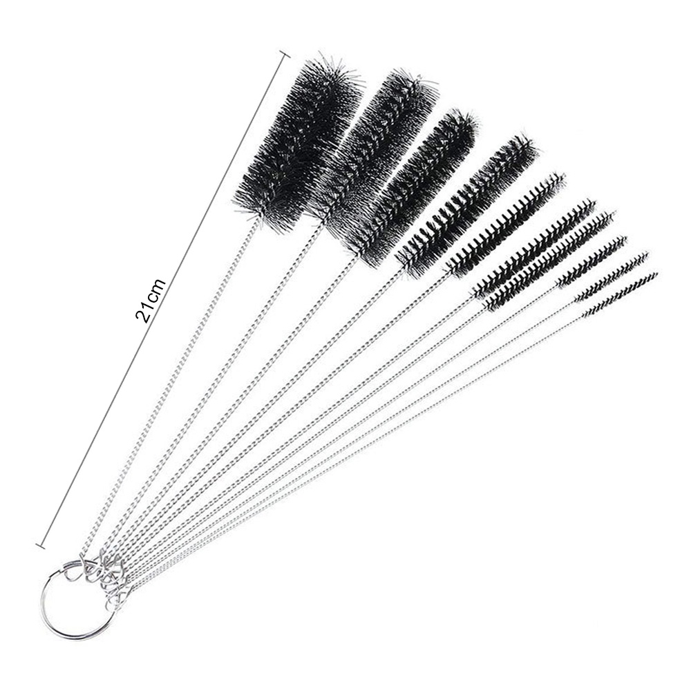 Set 10 cọ vệ sinh ống hút bằng thép không gỉ tiện dụng