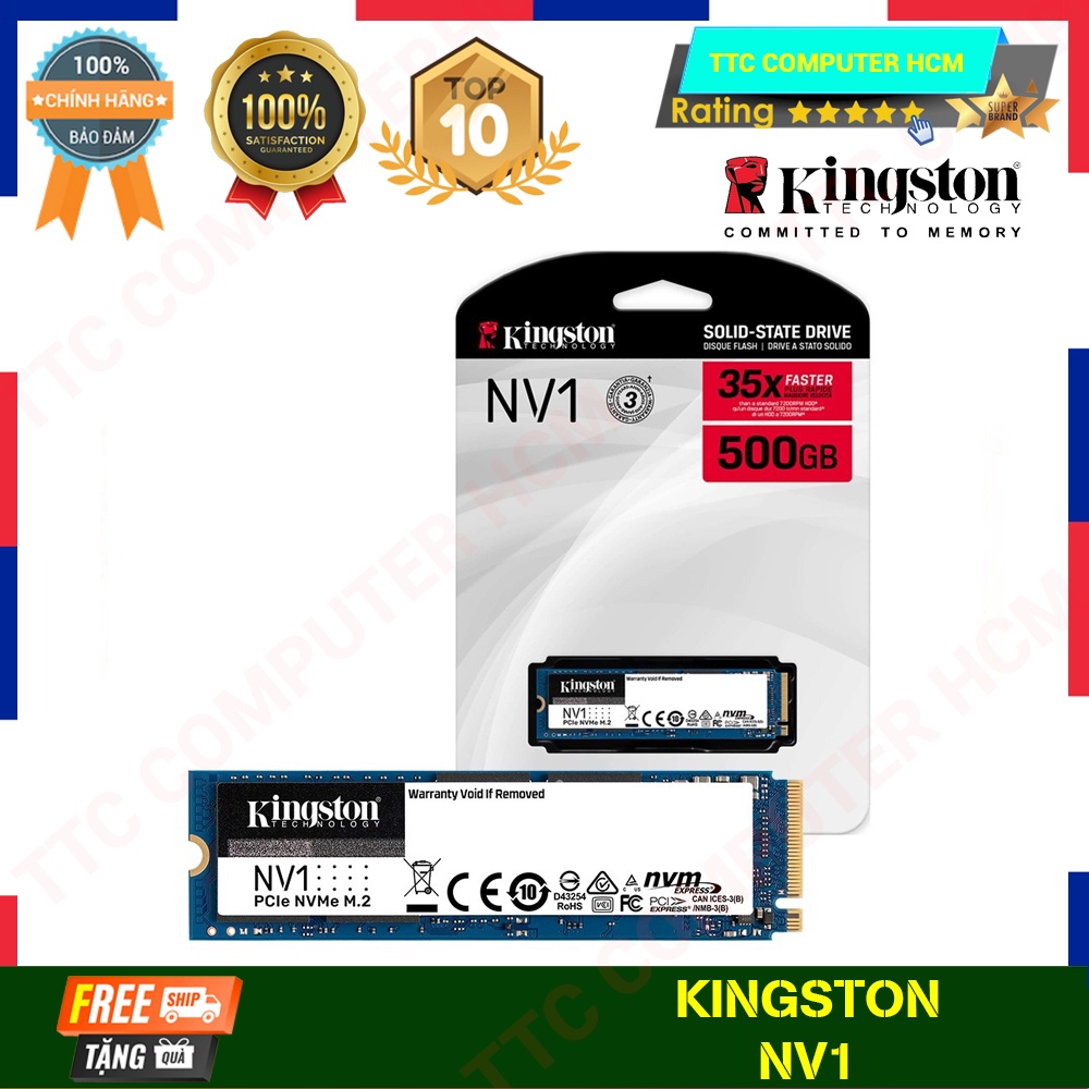KINGSTON NV1 | Ổ Cứng SSD Kingston NV1 250/500GB M.2 NVMe PCIe Gen 3.0x4 2100/1700MB/s -HÀNG CHÍNH HÃNG TTC COMPUTER HCM