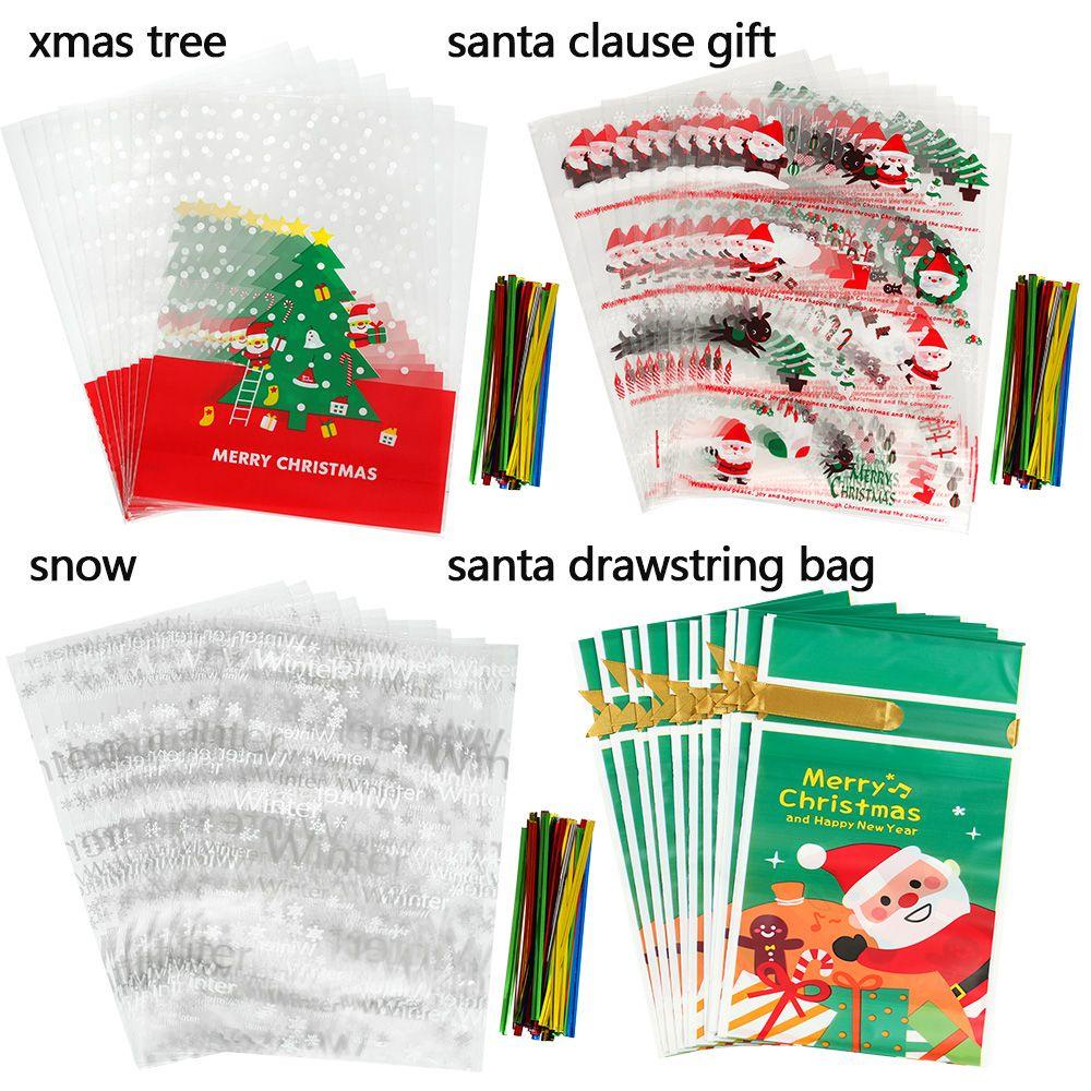 Set 50 Túi Rút Đựng Kẹo Phong Cách Giáng Sinh Độc Đáo Mới