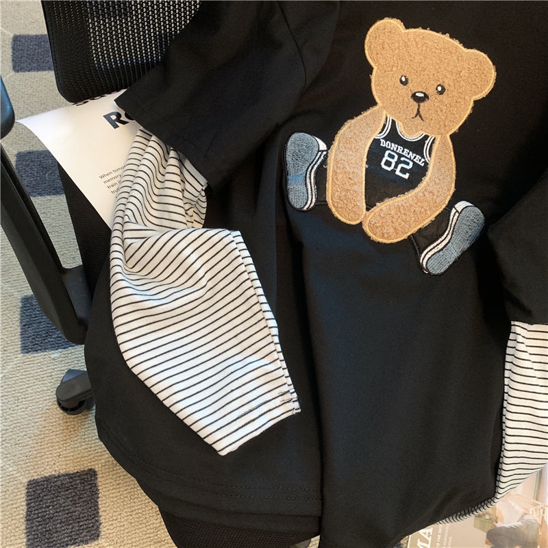 Áo Giả Hai Lớp Họa Tiết Kẻ Sọc Thời Trang Mùa Thu Mới Cho Nữ