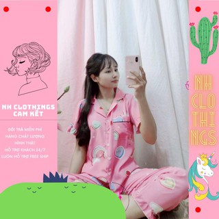 Bộ Đồ Ngủ Pijama Nữ Chất Liệu Lụa Hàn Dài Tay Dài Free Size từ 40-60Kg - HÀNG MỚI VỀ - NH CLOTHINGS