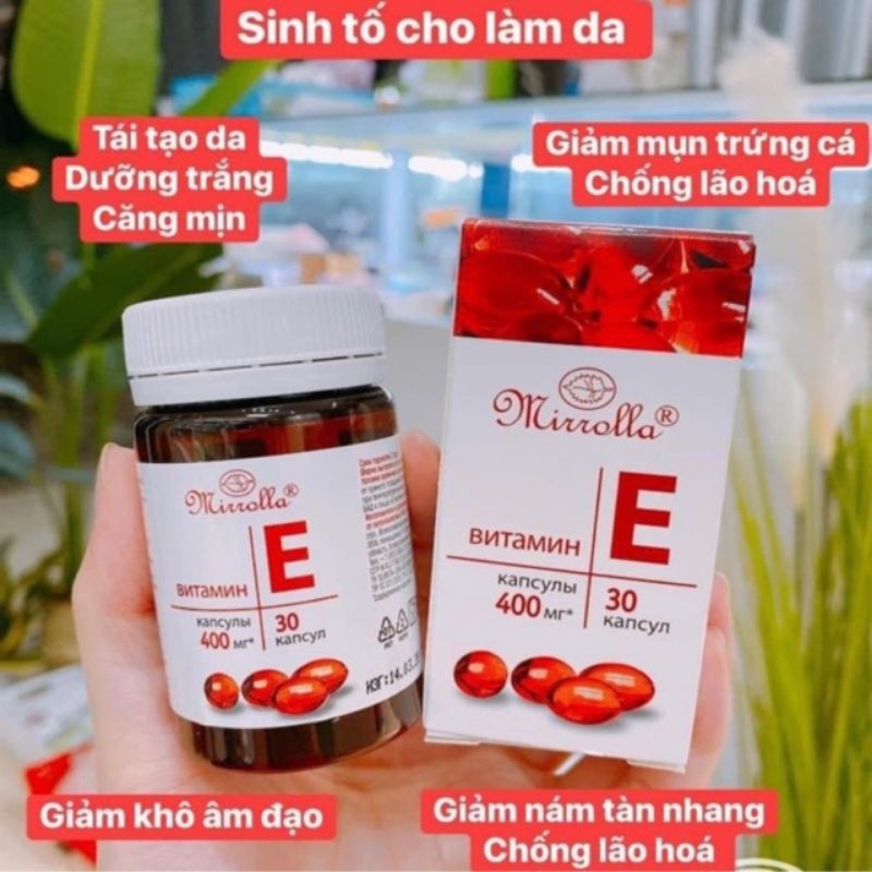 Vitamin E Mirrolla 400mg giúp da trẻ đẹp