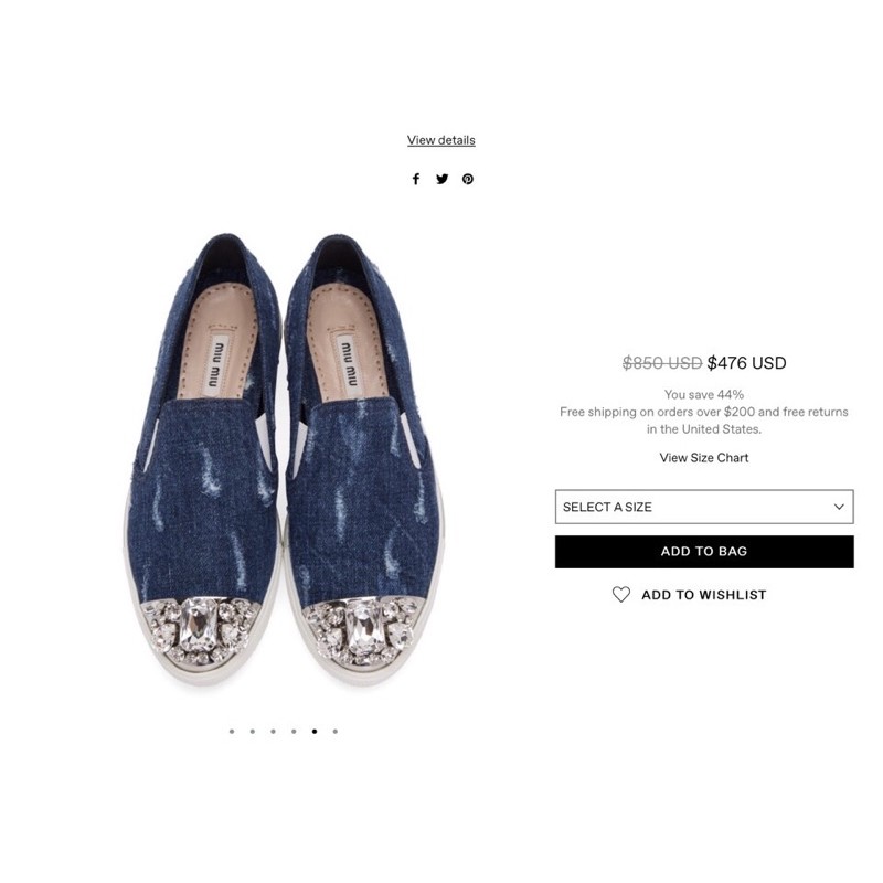 Giầy nữ hiệu miu miu size 37,5 auth