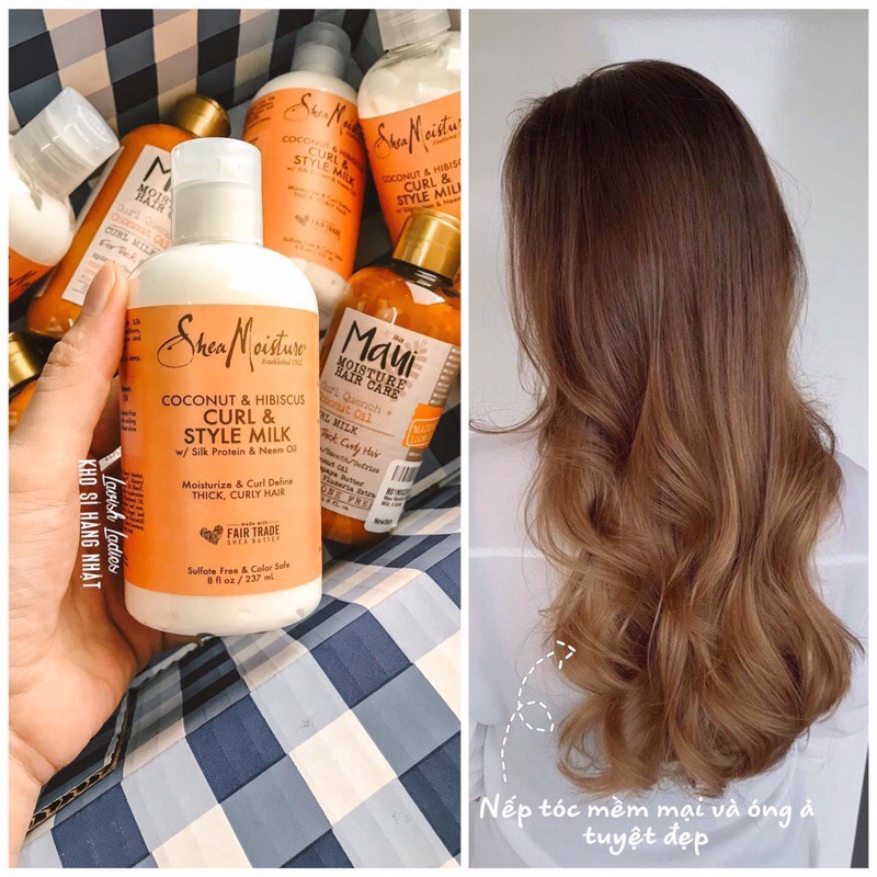 Cặp gội xả giữ nếp uốn Shea Moisture Coconut &amp; Hibiscus