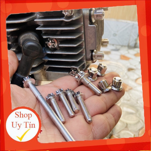 BỘ ỐC SALAYA INOX TRANG TRÍ CHI TIẾT ĐẦU LÒNG XE WAVE ANPHA ,DREAM THÁI, WAVE THÁI CAO CẤP