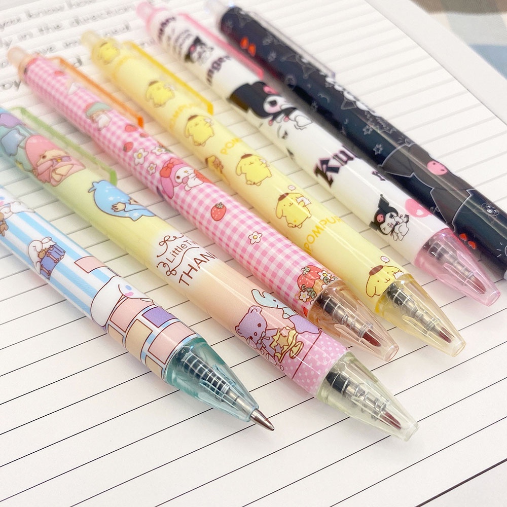 Annami Cute Gel Pen Sanrio Cinnamoroll Kuromi 0.5mm Retractable Gel Pen Refill Pen School Office Supplies