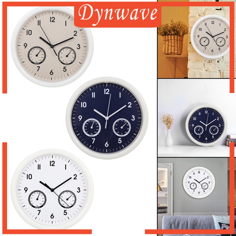 [DYNWAVE]Wall Clock Temperature and Humidity Display for Kitchen Bedroom Decor