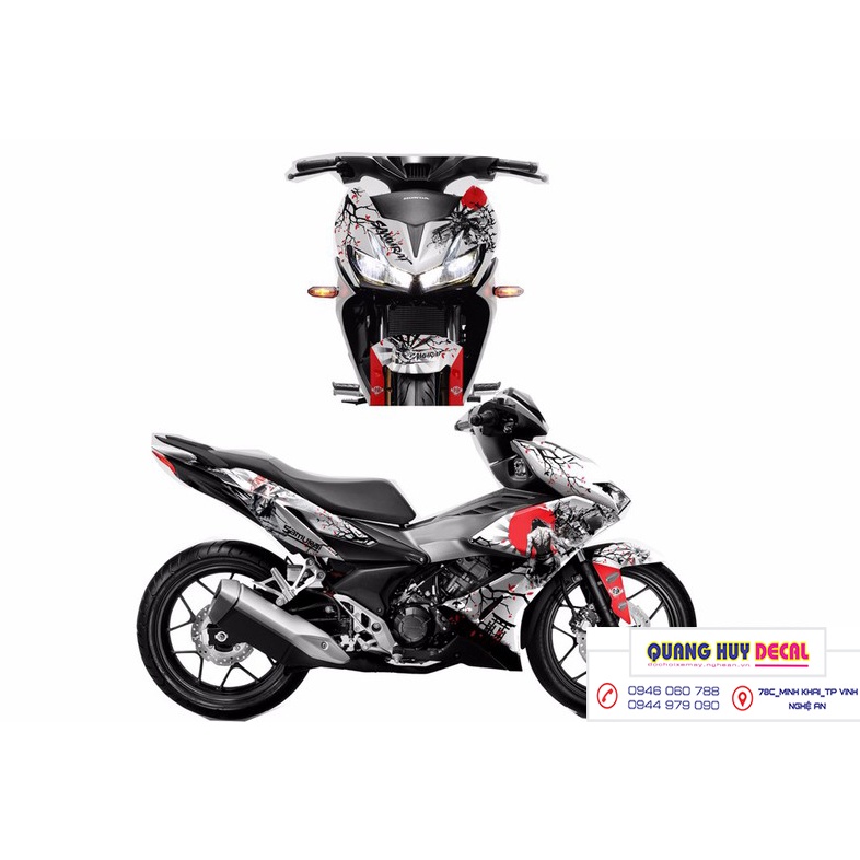 Tem trùm winner x xám đen samurai - Độ dán team trùm decal xe máy winner x xám đen samurai - Team trùm decal xe máy winn