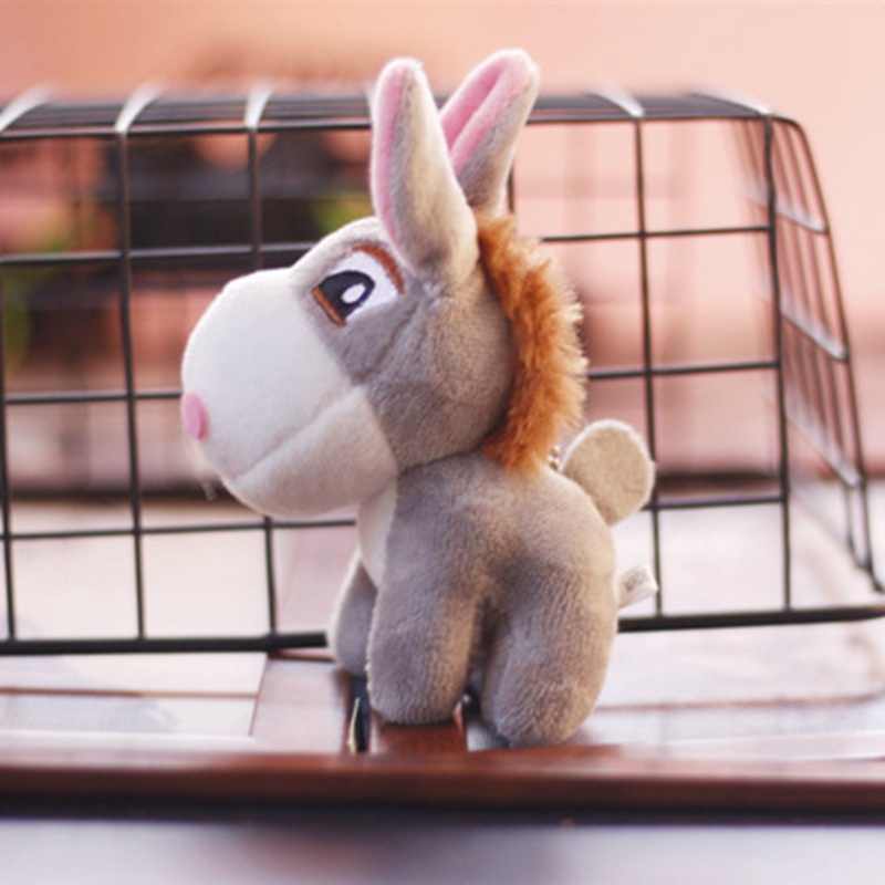 Móc khóa hình lạc đà nhồi bông mềm mại màu cầu vồng xinh xắn