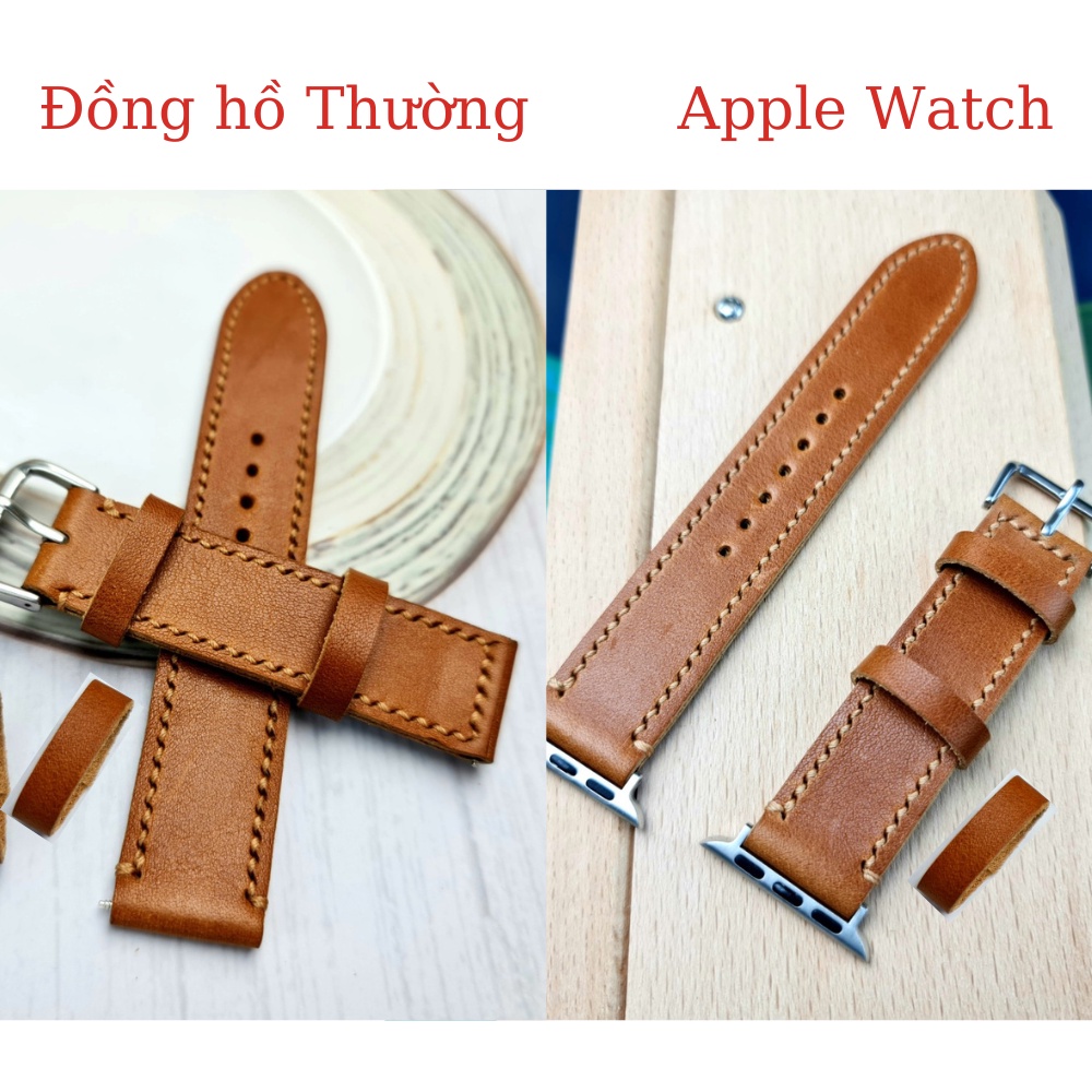 Dây Apple Watch Vnstrap dây đeo đồng hồ Apple Watch series 3 4 5 6 7 se da thảo mộc 38mm 40mm 42mm 44mm iwatch Vachetta