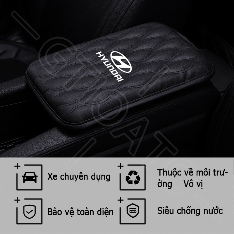 GTIOATO Đệm Tì Tay Ô Tô Đệm Da Lót Hộp Tỳ Tay Đệm Tỳ Tay Ô Tô Đệm Kê Tay Cho Xe Hơi Lót Hộp Tỳ Tay MiếNg LóT ChốNg ThấM ĐệM Tỳ Tay Trang Trí NộI ThấT Ô Tô Cho Hyundai Grand Starex Avante Accent I10 Santa Fe Kona Venue Tucson Sonata Ioniq