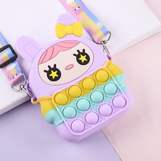 Túi Đeo Chéo Silicon Pop It Búp Bê Cho Bé