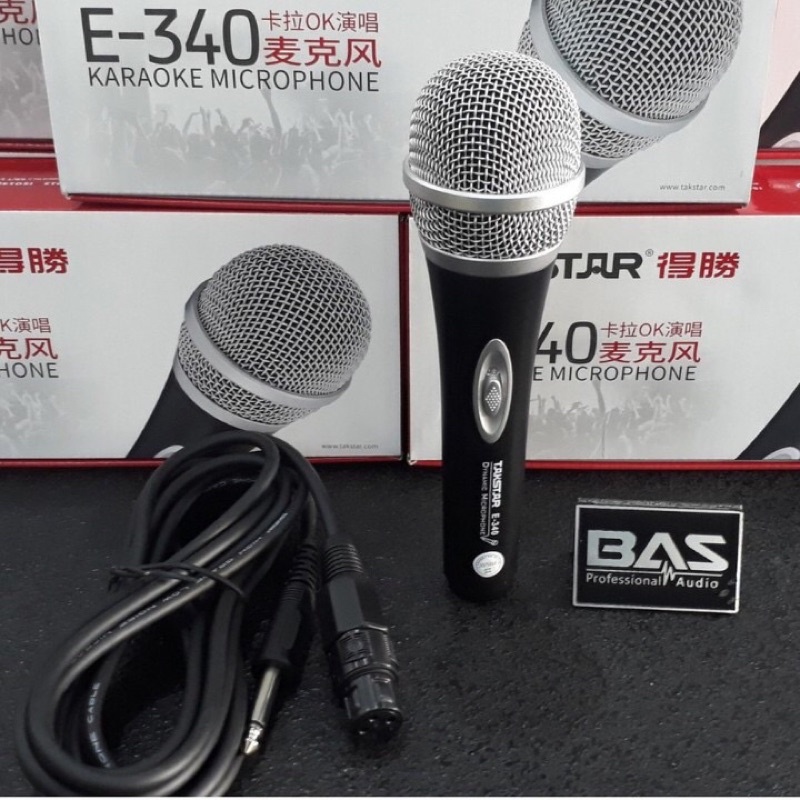 [Mã ELHACE giảm 4% đơn 300K] Mic karaoke có dây takstar E 340 chân cắm 6.5 dùng cho loa và âm li hỗ trợ Micro