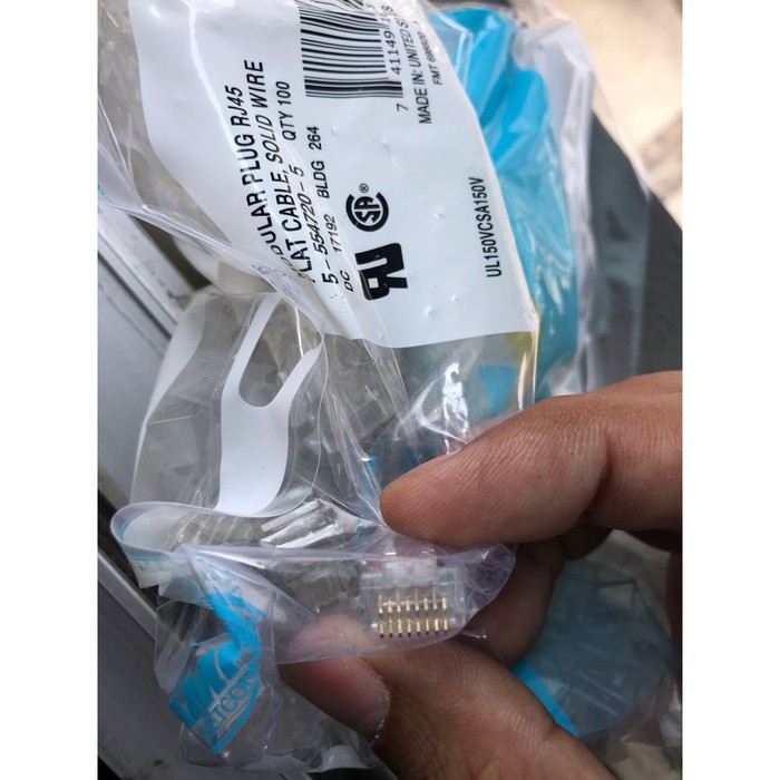 100 Đầu Nối Rj45 Amp Usa Cat5e Cat5 Rj 45pin Utp