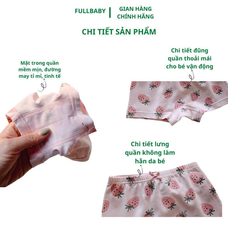 Quần chip đùi bé gái Hộp 5 quần cotton mềm mịn cao cấp phong cách Hàn quốc dễ thương