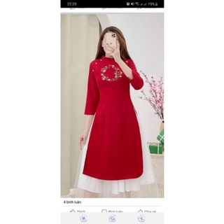 Áo dài cách tân đỏ