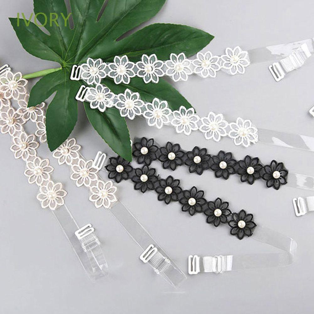 Dây Đeo Áo Ngực Co Giãn Bằng Silicone Đính Ngọc Trai Không Trượt Gợi Cảm