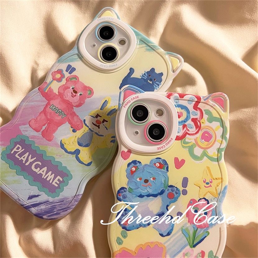 Ốp Điện Thoại Mềm Họa Tiết Tai Gấu / Mèo Dễ Thương Cho iPhone 14 13 12 11 Pro Max SE2020 X XR Xs Max 7 8 6 6s Plus