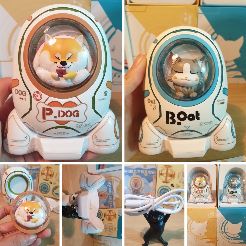 Pin Sạc Dự Phòng Mèo Vũ Trụ Chó Shiba Inu B Cat P Dog Phi Thuyền Dung Lượng 10.000 mAh Mini Nhỏ Gọn Sạc Nhanh 18W