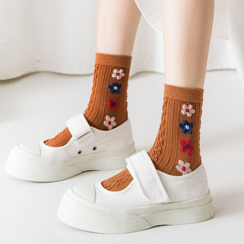 Vớ Cotton Cao Cổ Phong Cách Hàn Quốc Xinh Xắn Dễ Thương Dành Cho Nữ