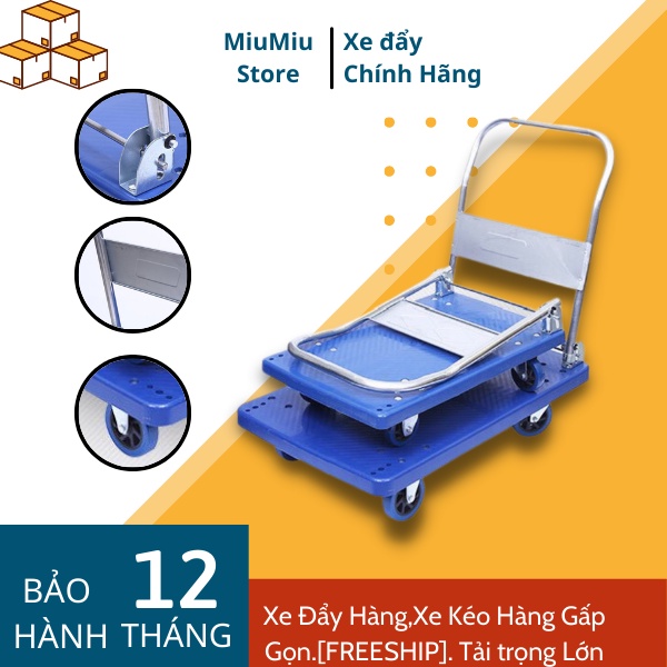 Xe Kéo Hàng Gấp Gọn - Xe Đẩy Hàng Tay 4 Bánh Nhập Khẩu XKM06 Tải Trọng 150kg